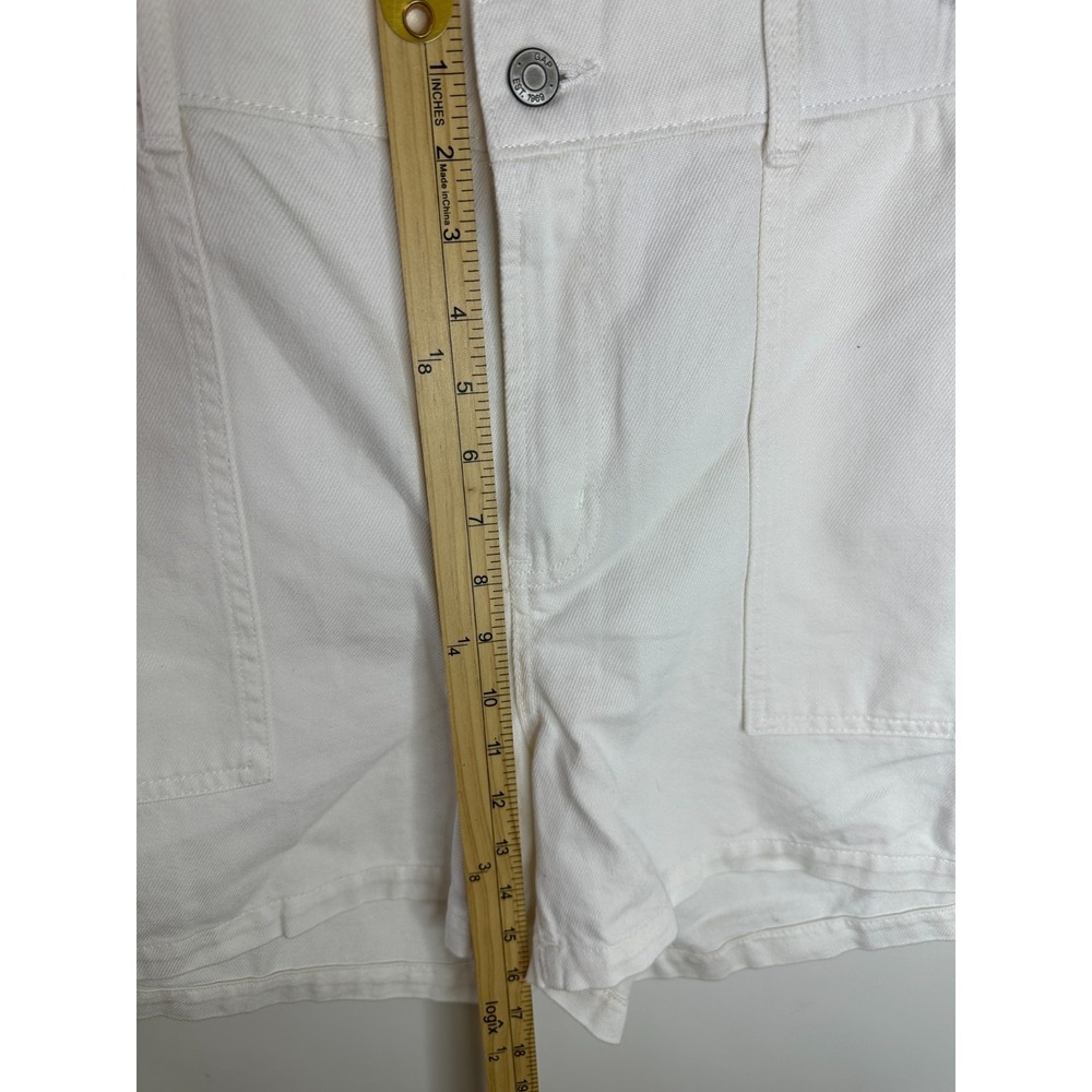 New GAP White Elastic Waist Twill Shorts High Rise 3.5" Inseam Cotton Blend XL - Picture 7 of 13